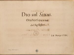 First page of the manuscript of Dio sul Sinai